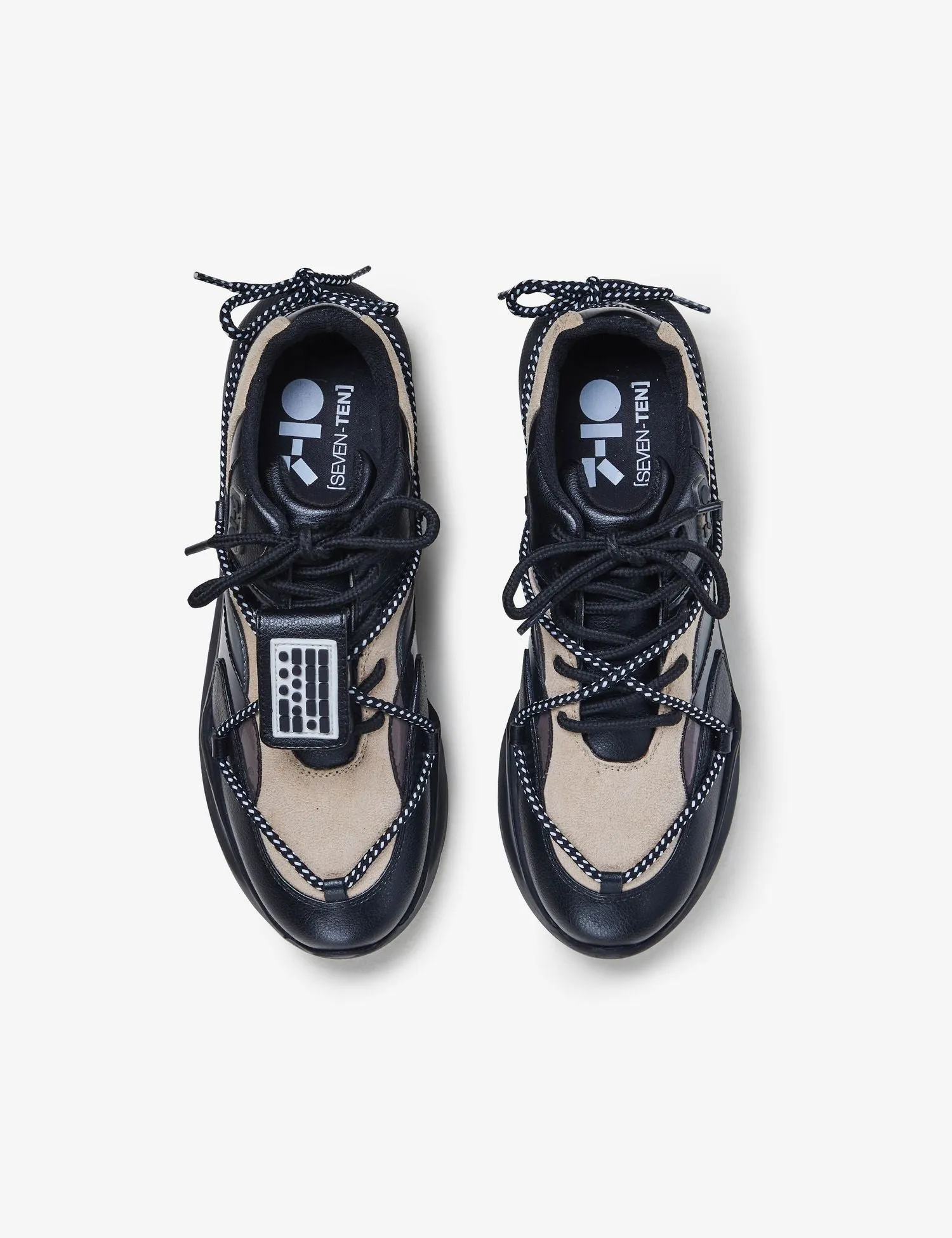 409 black beige pouch chunky sneaker