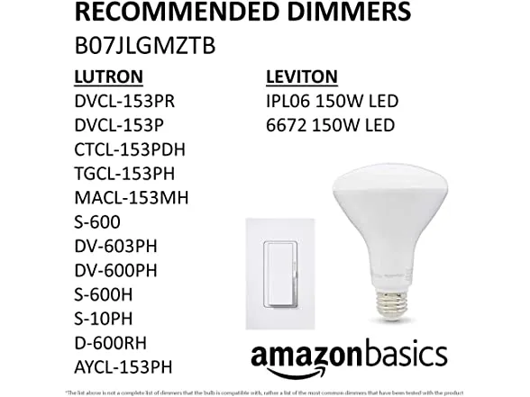 Amazon Basics 6-Pack Dimmable BR30 LED Light Bulbs 11W (Daylight White)