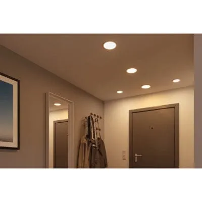 Areo VariFit Round LED Recessed Panel 175mm Warm White Dimmable - Chrome