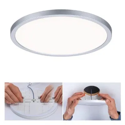 Areo VariFit Round LED Recessed Panel 175mm Warm White Dimmable - Chrome