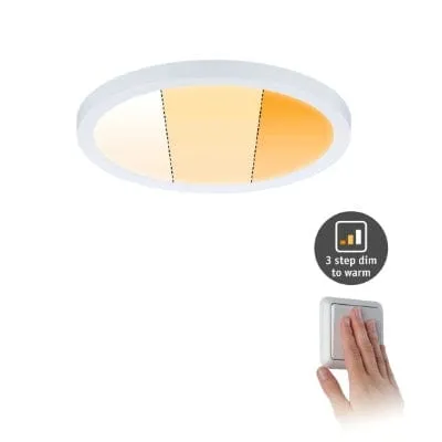 Areo VariFit Round LED Recessed Panel 230mm 3 Step Dim To Warm - White