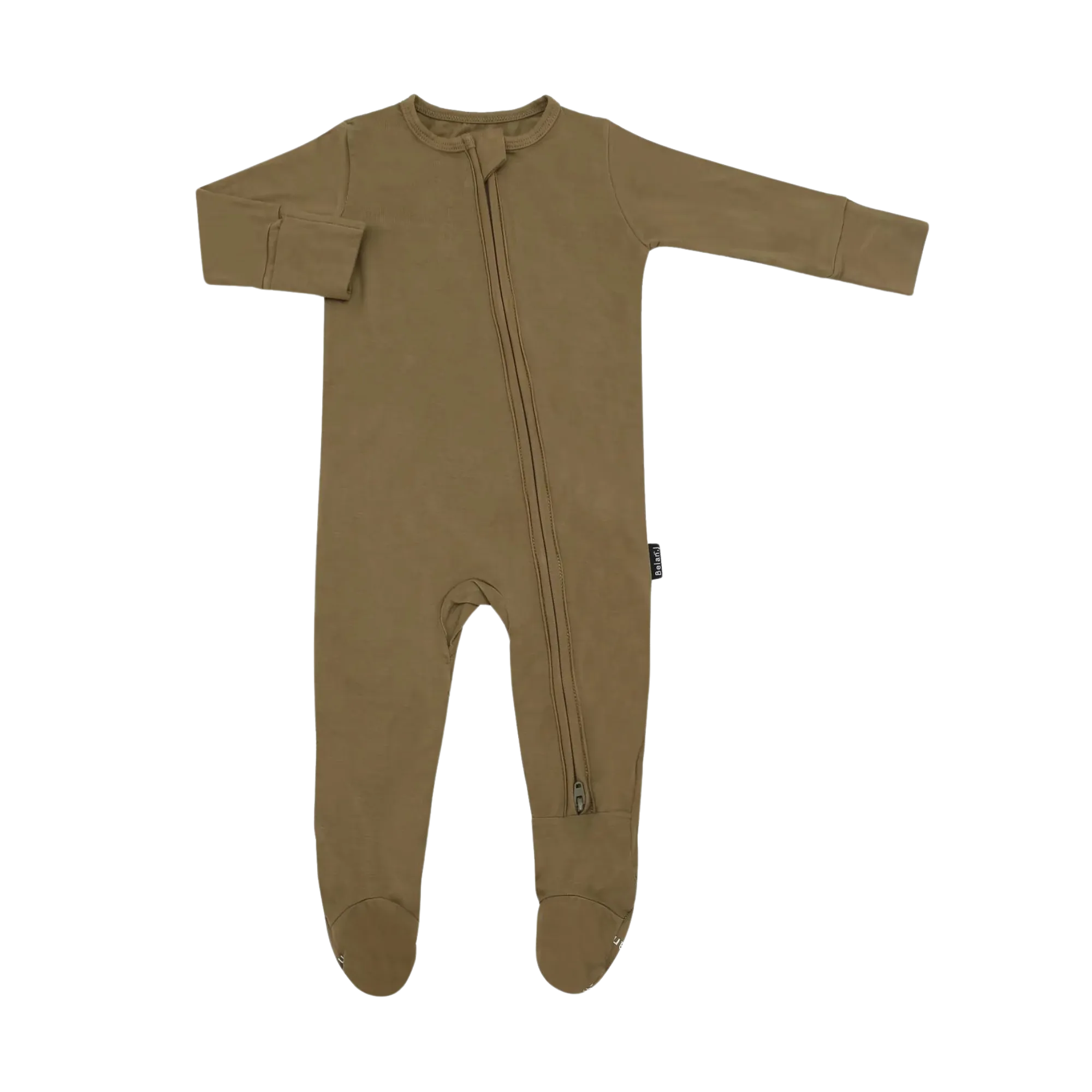 BELAN J Footed Zipper Sleeper - Basil