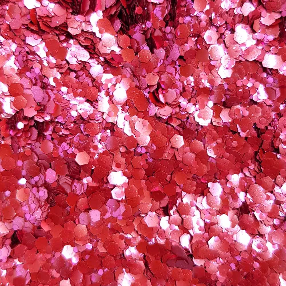 Biodegradable Metallic Blush Red Glitter - Festival Glitter Mix (BioBlush)