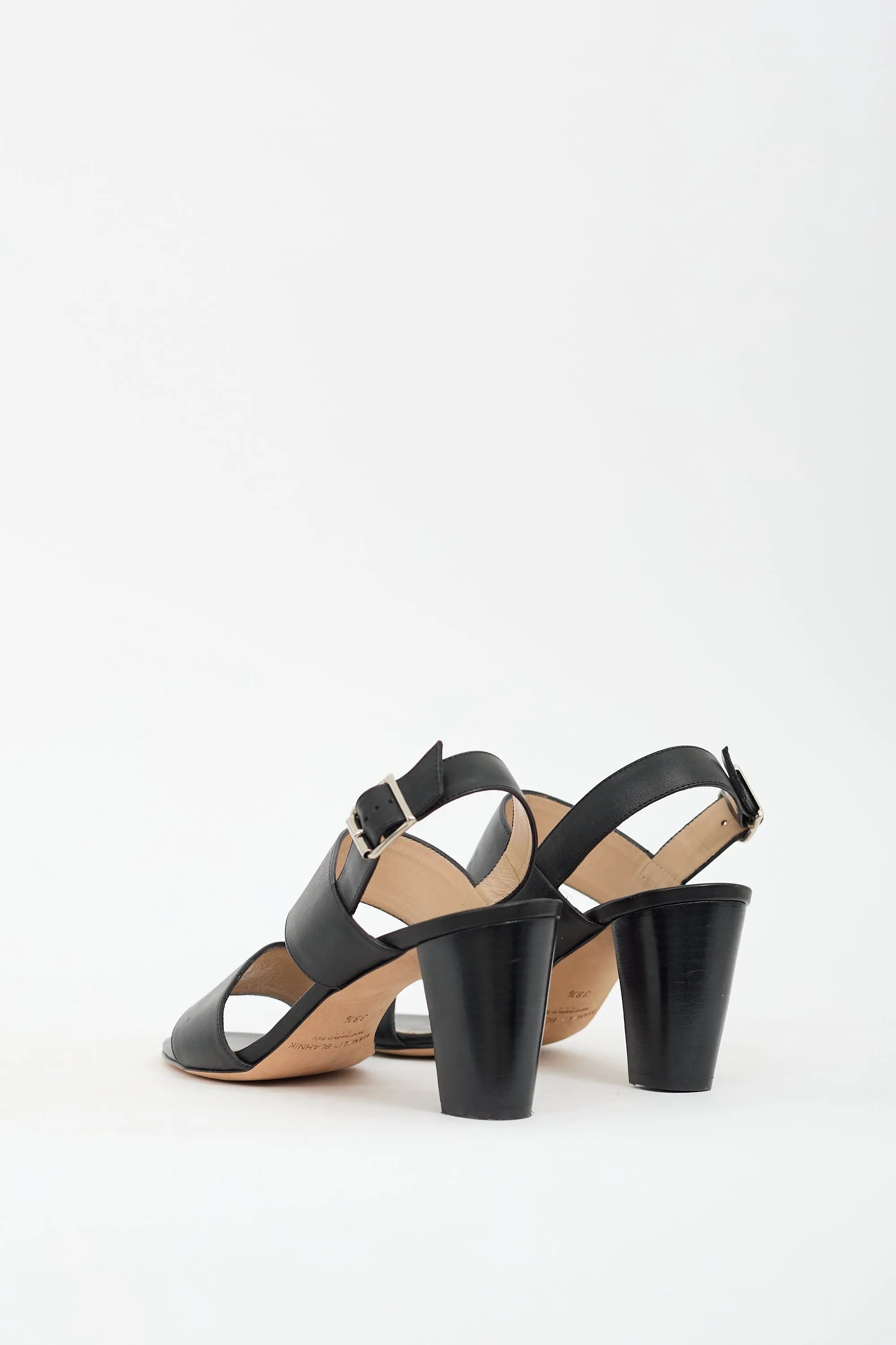 Black Leather Khan Heel