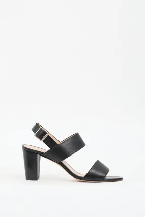 Black Leather Khan Heel