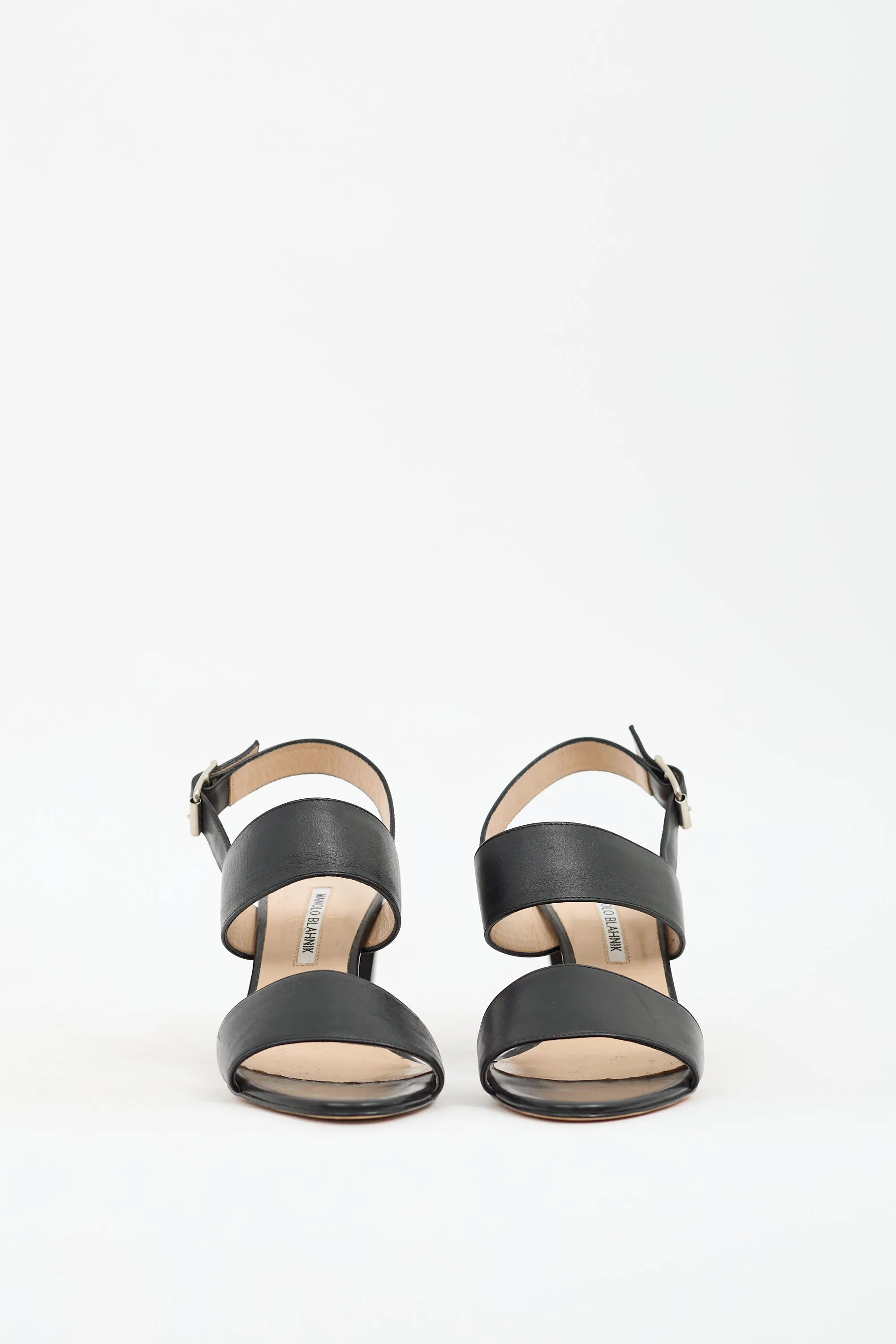 Black Leather Khan Heel