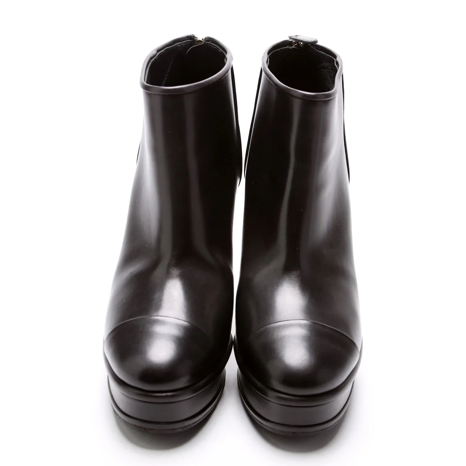 Cap Toe Leather Booties Size 40