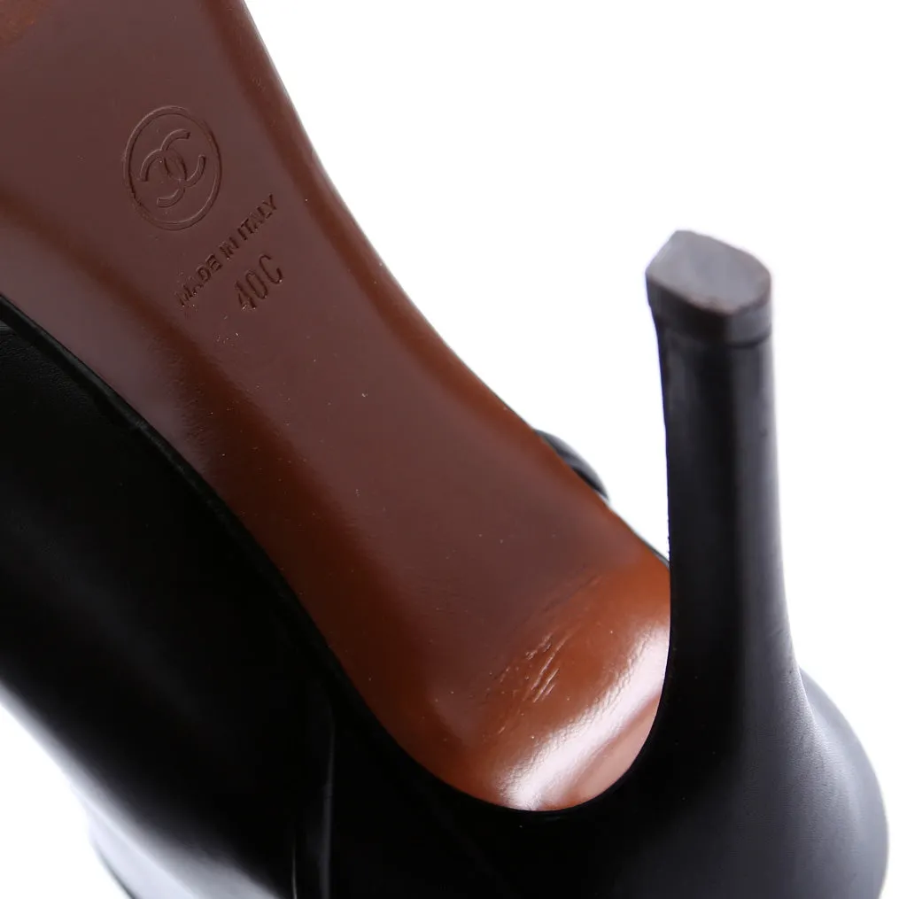 Cap Toe Leather Booties Size 40