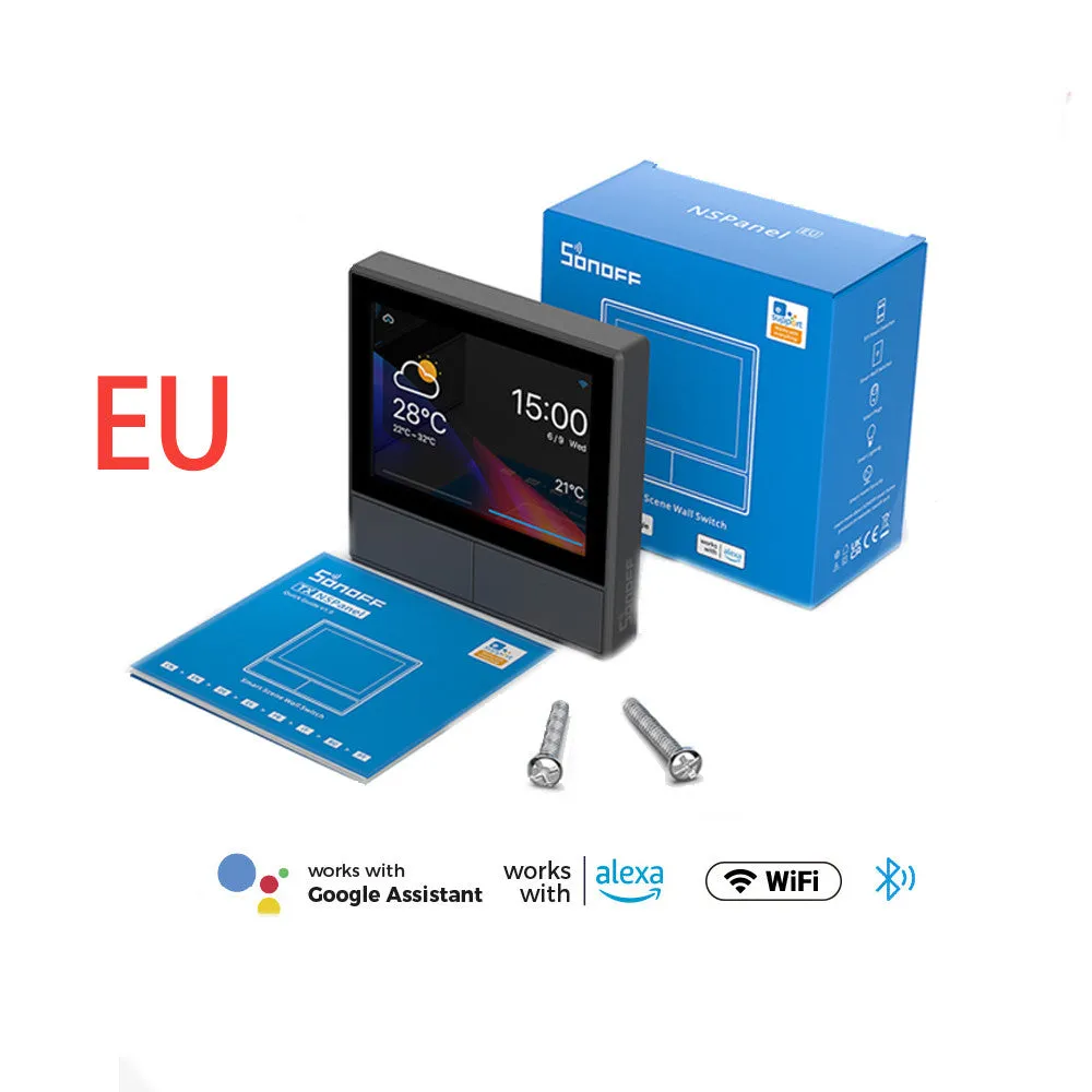 Central Thermostat HMI 2-Switch Panel, Touchscreen Control Smart Home