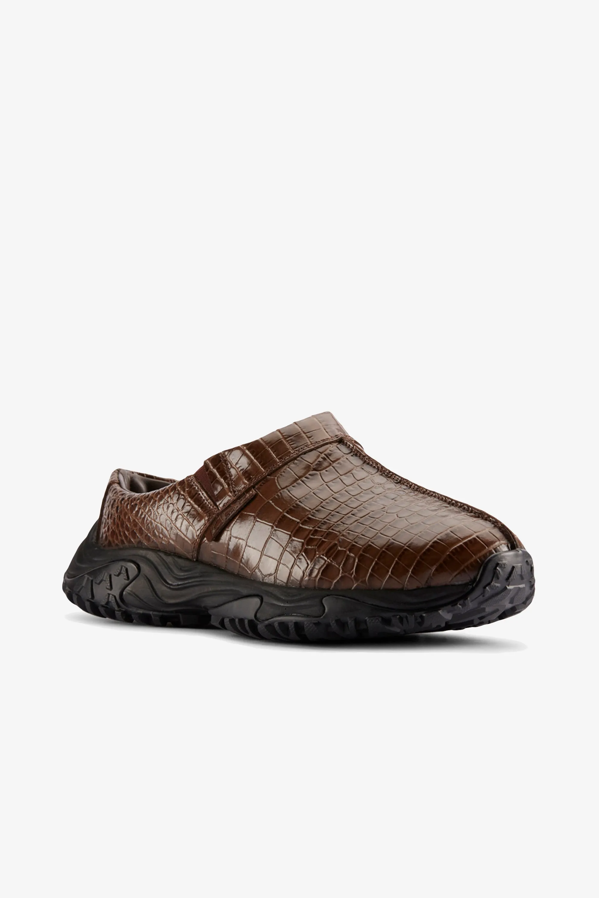Cur Clog 1 W Brown Croc Lea