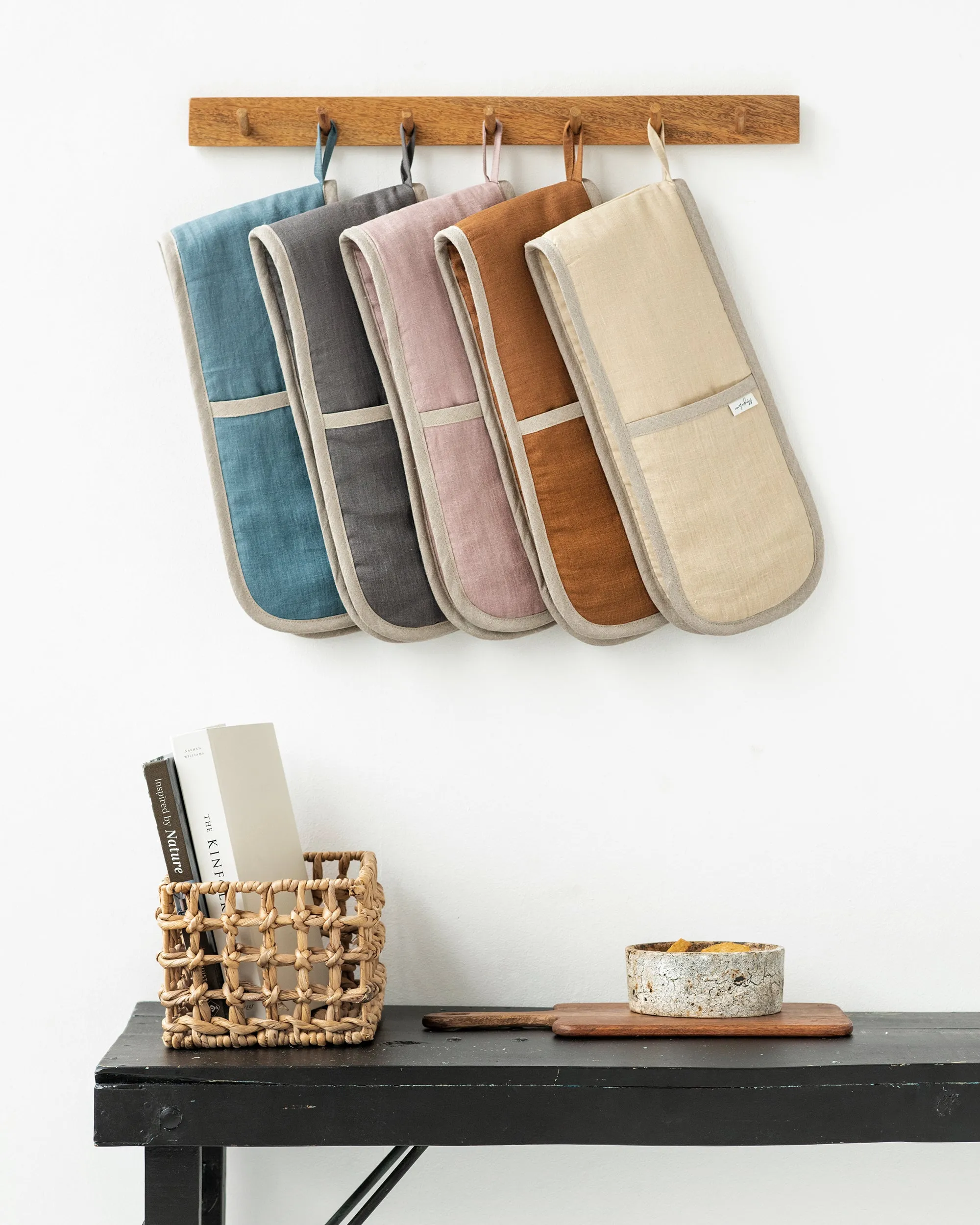 Double oven mitt (1 pcs) in Natural linen