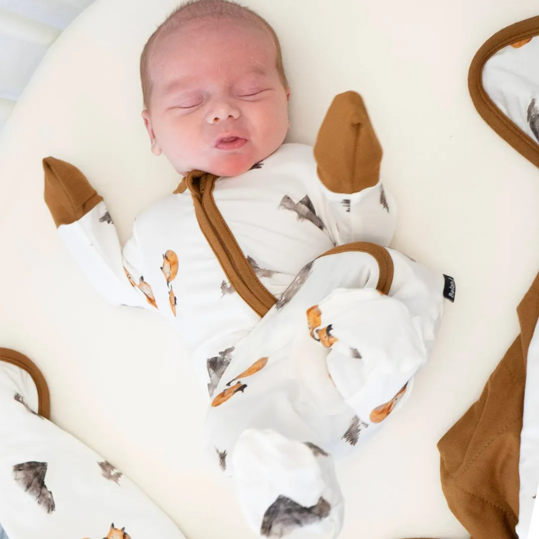 Footed Zipper Sleeper - Foxes