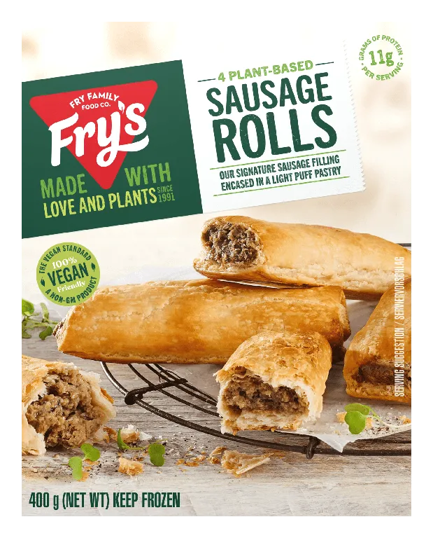 Fry's 4 Plant Based Sausage Rolls 400g