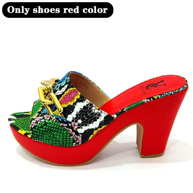 Italian latest design handbag and shoe set