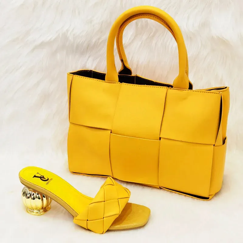 Italian latest design handbag and shoe set