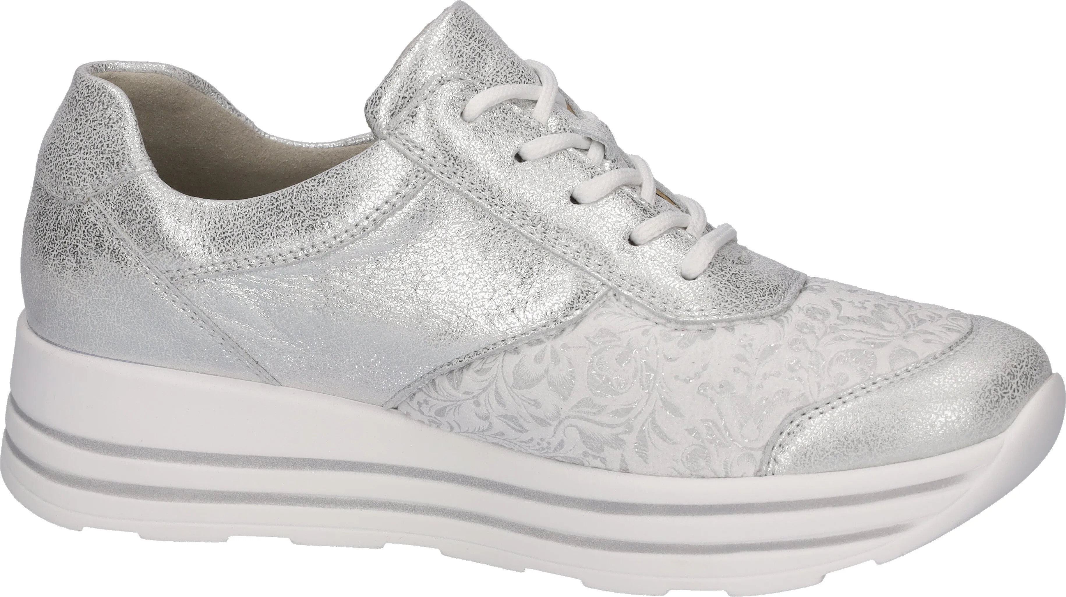Ladies Waldlaufer Trainers Silver Soft Zip H Wider Fitting 758H02 315 989 Lana sale