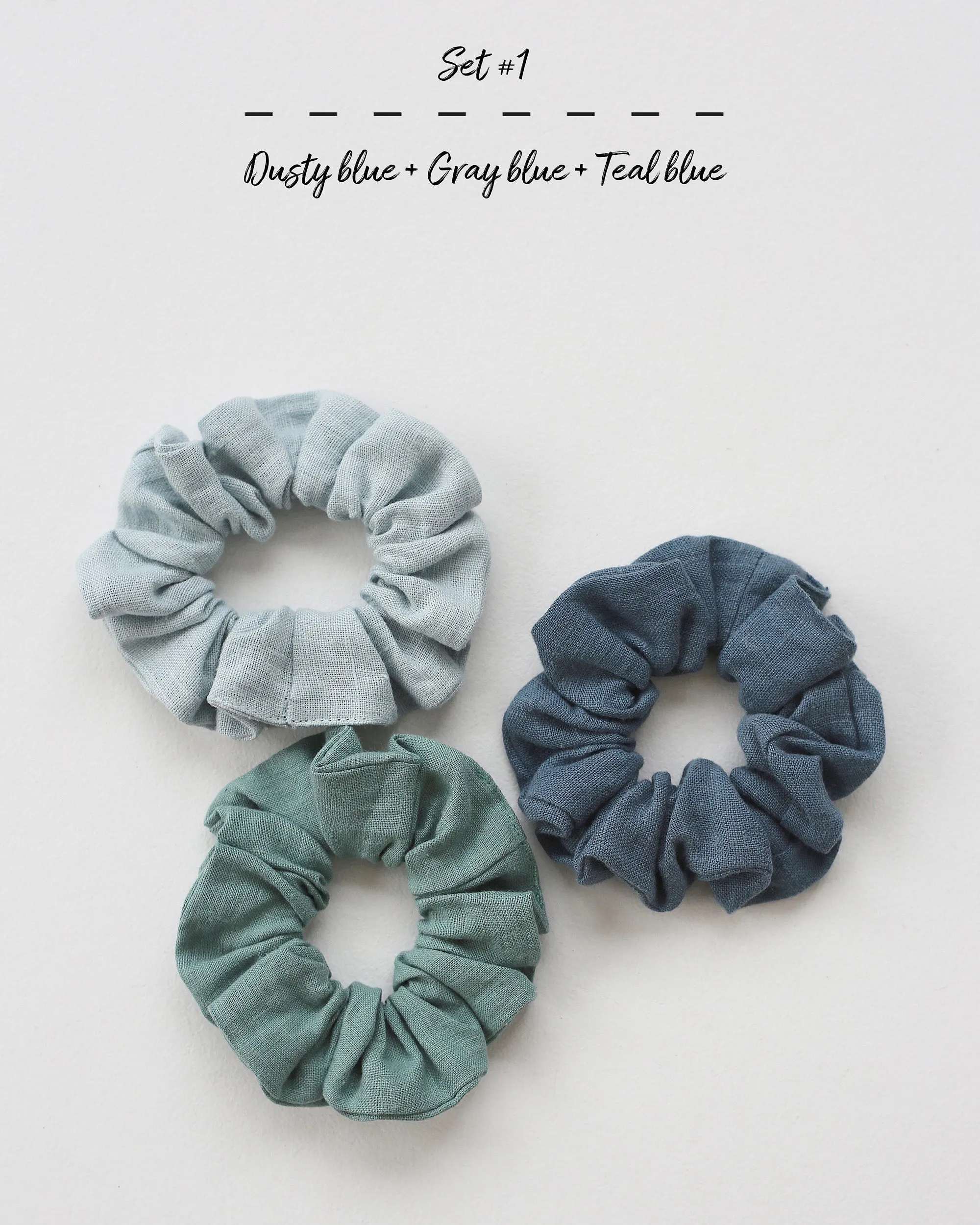 Linen scrunchie set (3 pcs)