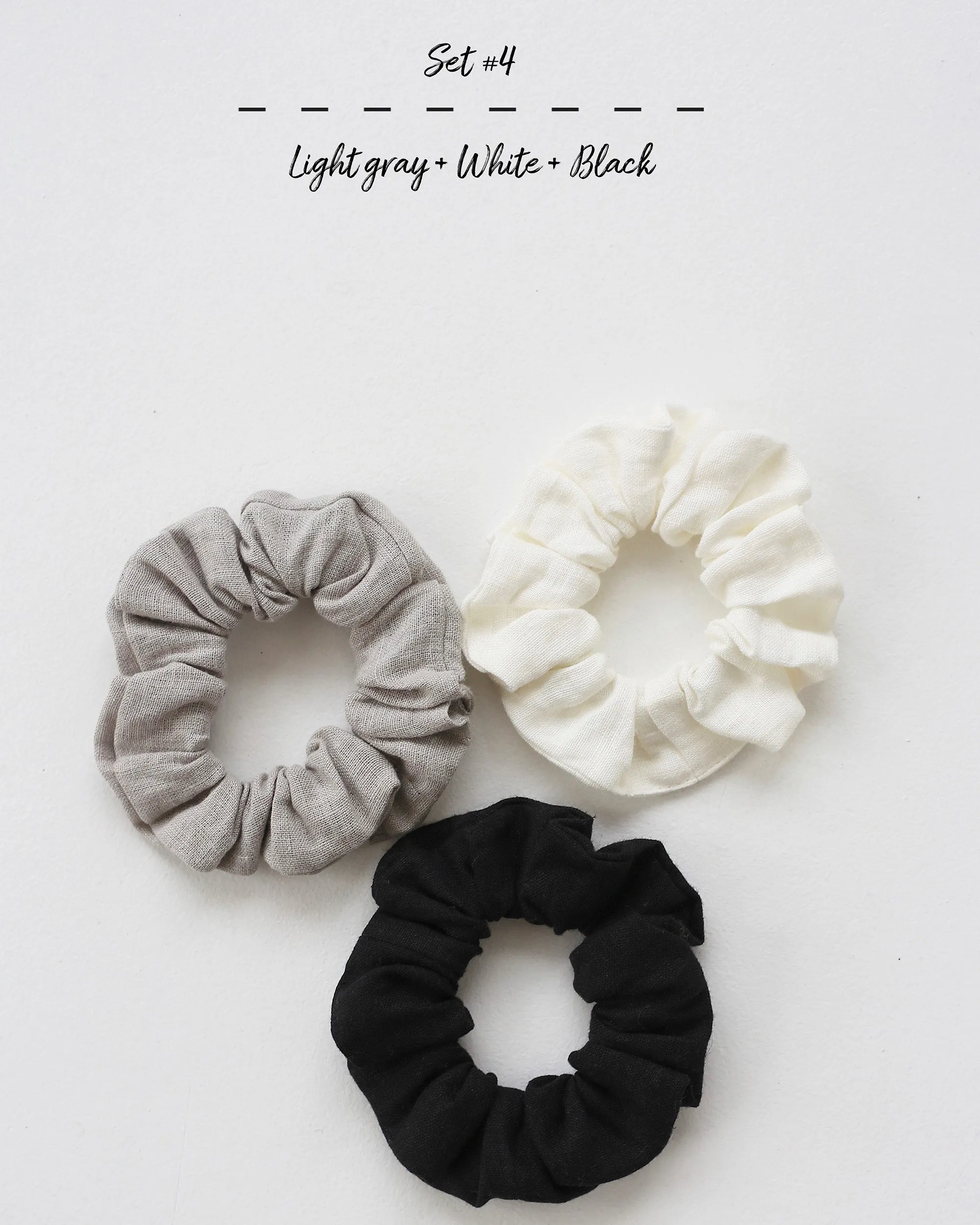 Linen scrunchie set (3 pcs)