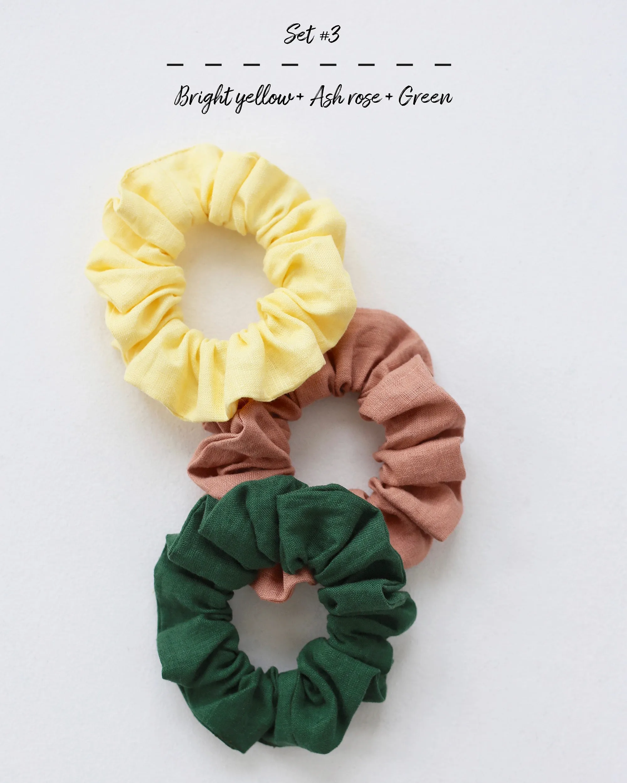 Linen scrunchie set (3 pcs)