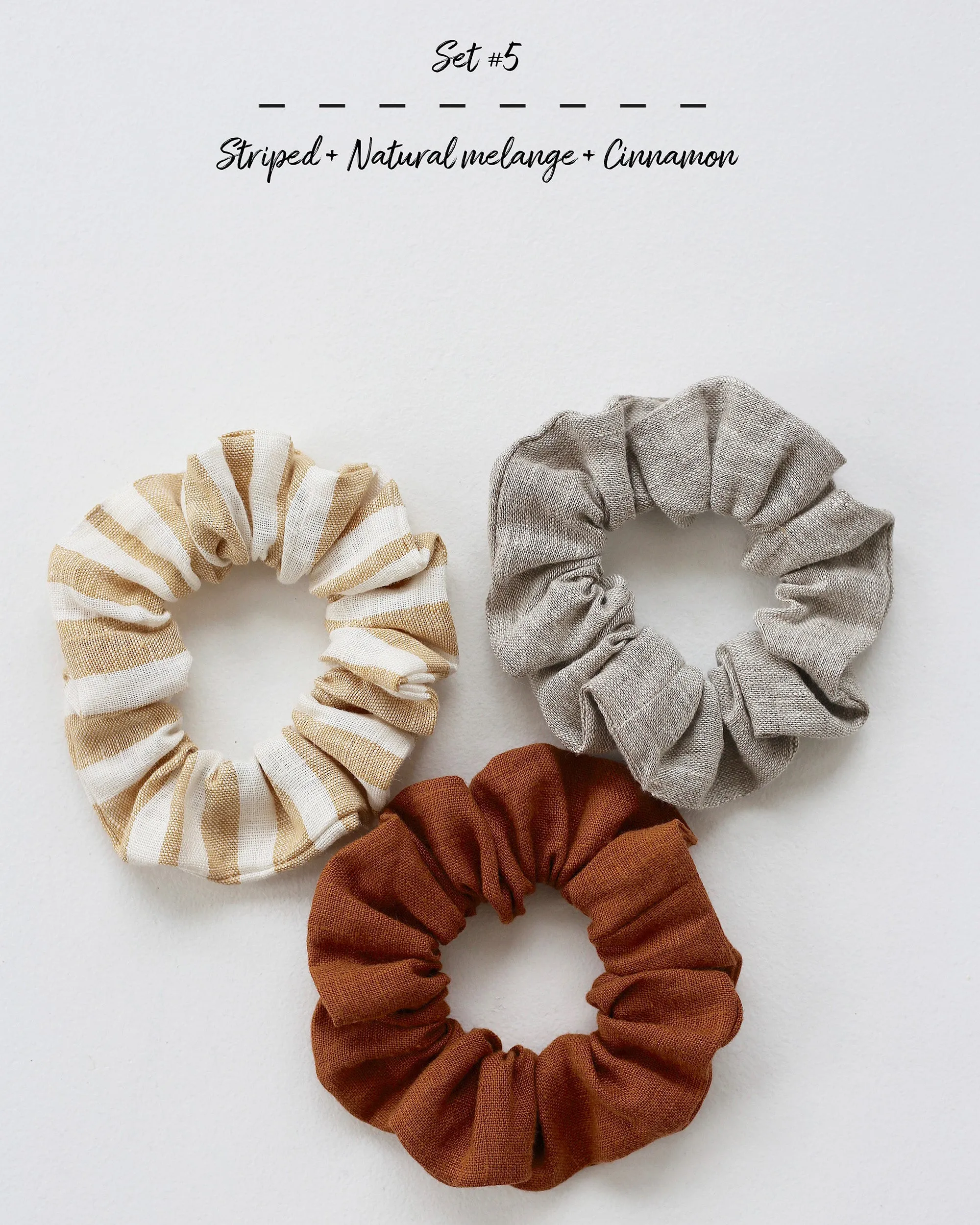 Linen scrunchie set (3 pcs)