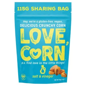 Love Corn Premium Crunchy Corn Salt & Vinegar Flavour 115g Sharing Bag