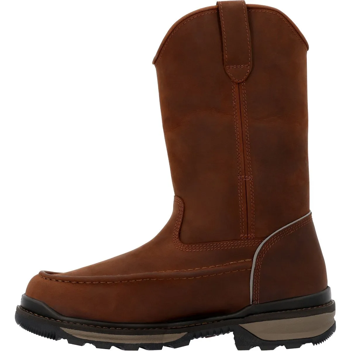 Rocky Rams Horn Men's Waterproof Pull-On Work Boots Rkk0441 In Brown