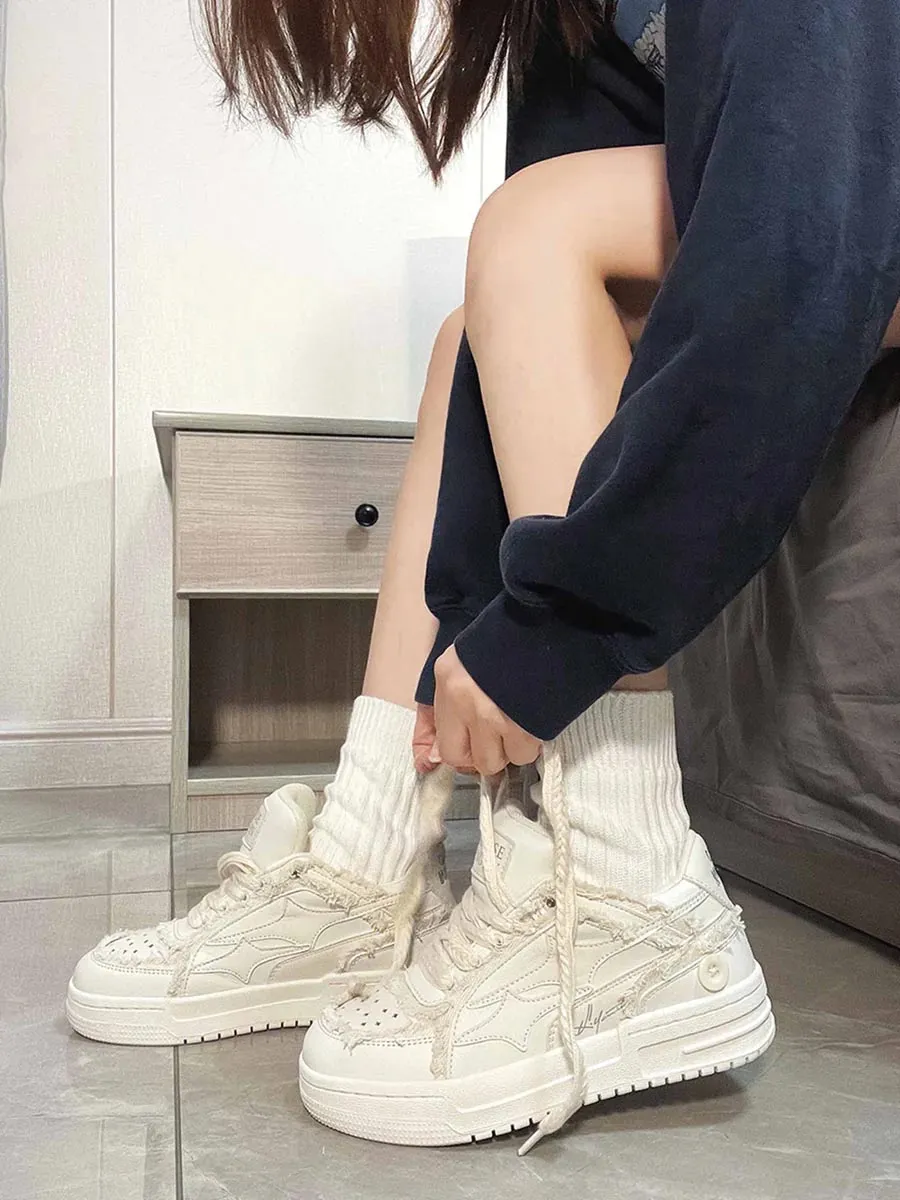Sneakerhill Casual White Board Shoes - 1466