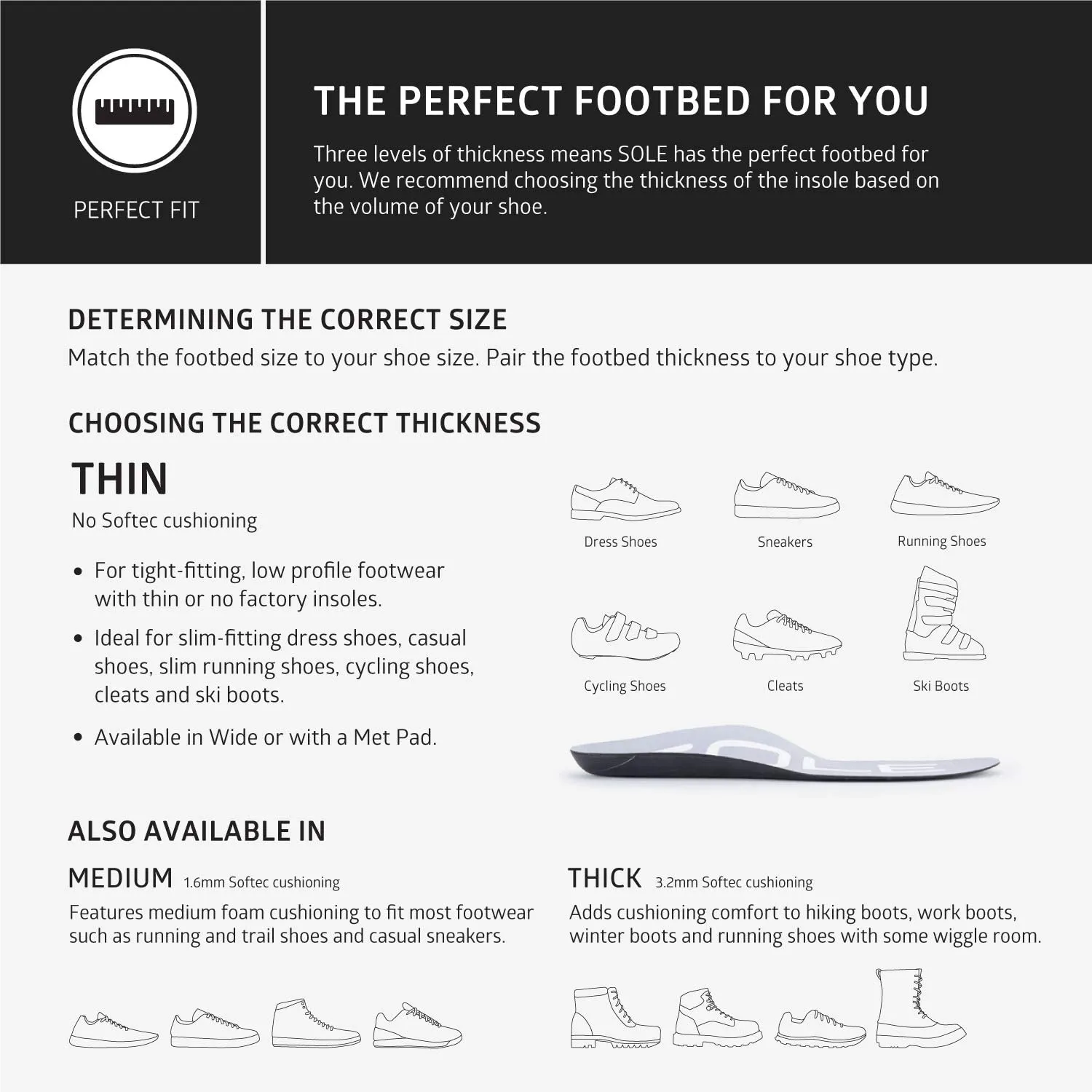 SOLE Active Thin | Orthotic Sport Insoles | Anti Fatigue | Arch Support