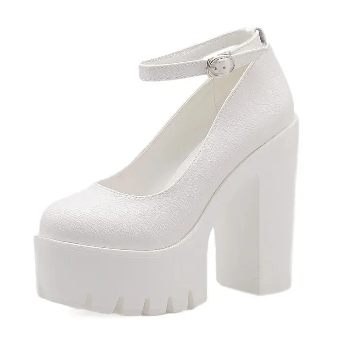Spring autumn casual high-heeled shoes