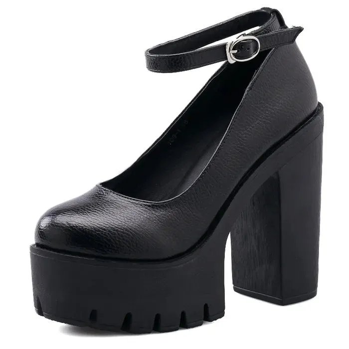 Spring autumn casual high-heeled shoes