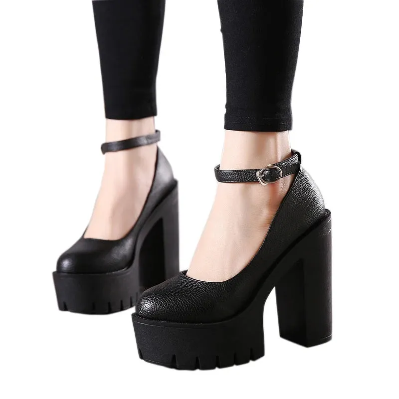Spring autumn casual high-heeled shoes