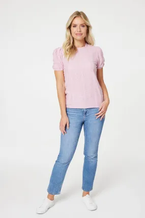 Textured Puff Sleeve Blouse