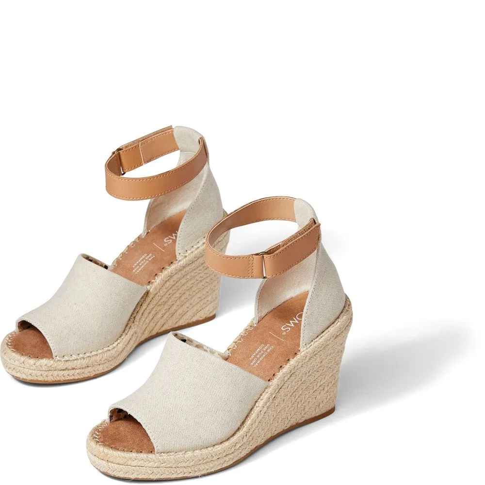 TOMS Marisol Natural Oxford/Leather Wedge