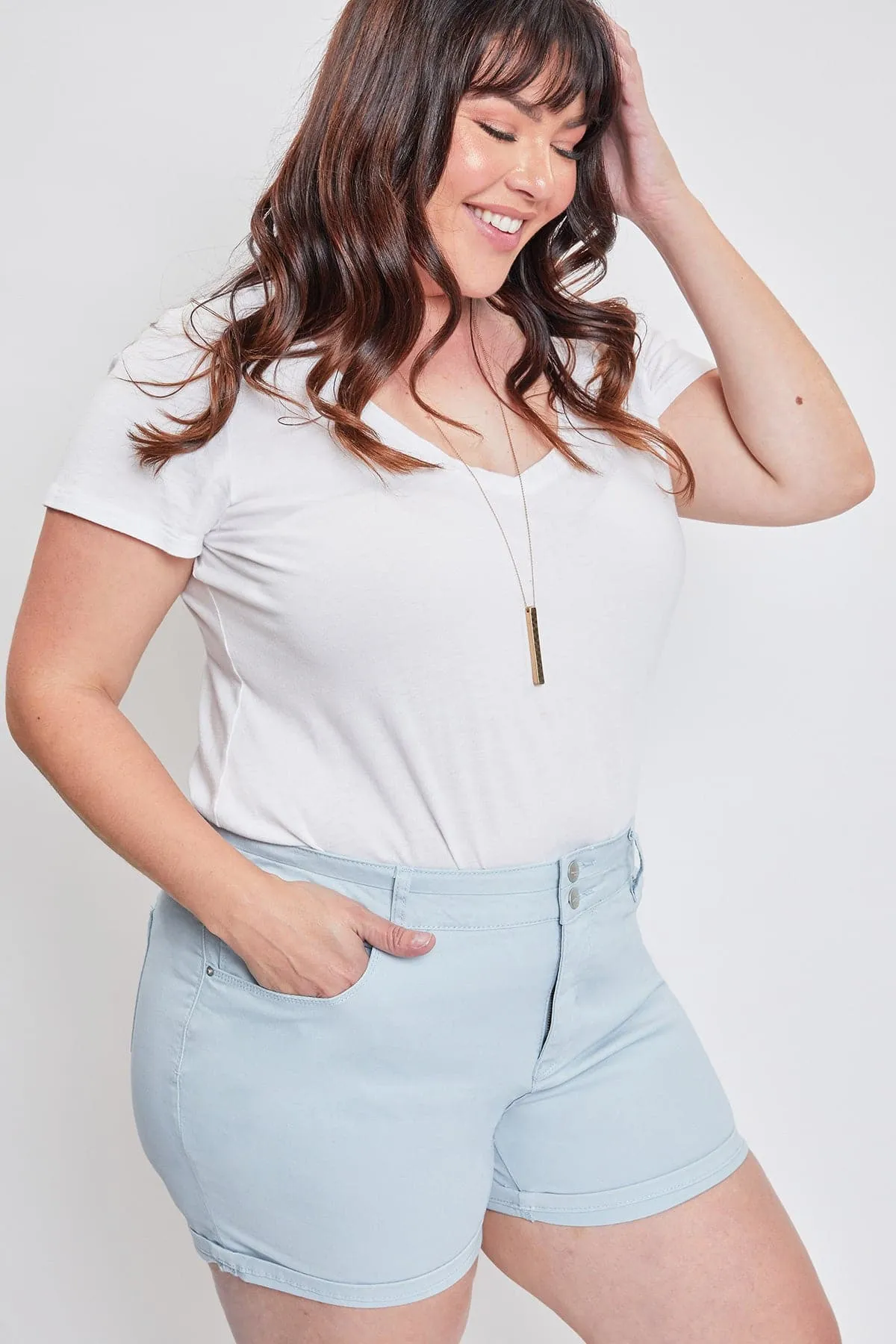 Women´s Plus Stacked Waistband Twill Shorts