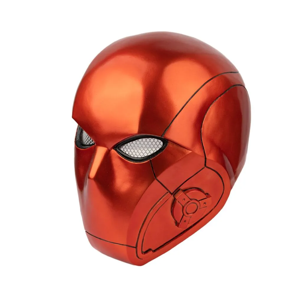 Xcoser Titans Season 3 Red Hood Helmet Resin without Lights Deluxe Edition for Halloween Cosplay Red V2