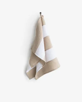 Zero-waste striped linen tea towel in Natural linen